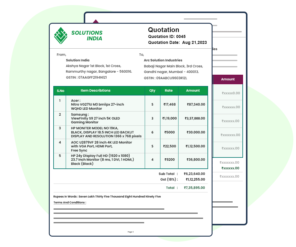 Cratio B2B CRM Sales Quotations