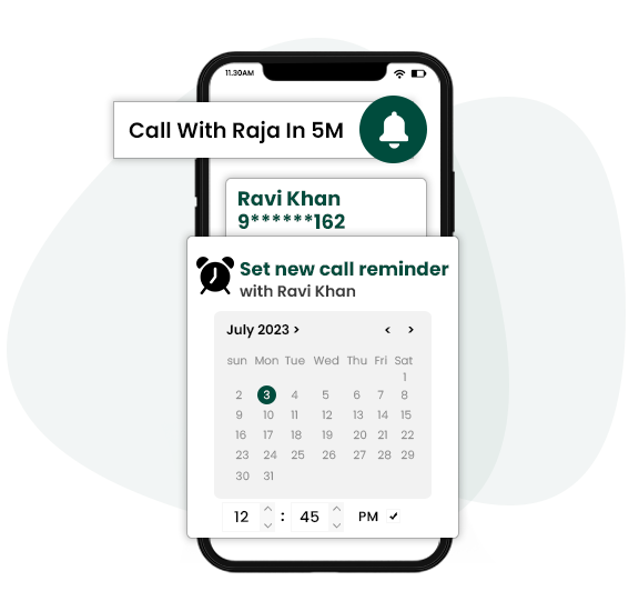 Call & followup reminder Cratio CRM features