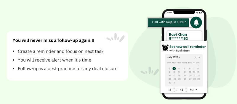 Cratio CRM Follow-Up Reminders features